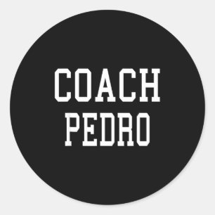 Coach Pedro Custom Football Soccer Baseball Team T Classic Round Sticker