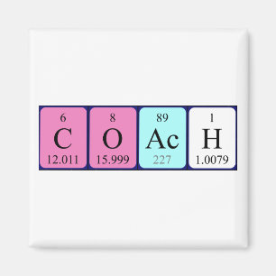 Coach periodic table name magnet
