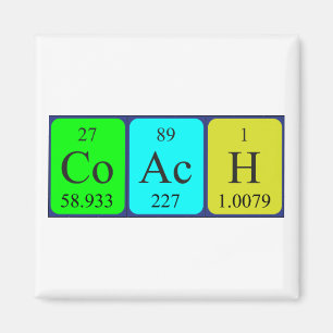 Coach periodic table name magnet