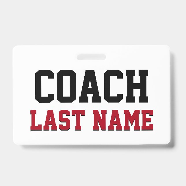 Coach Personalised Last Name ID Badge (Front)