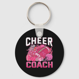 Coach Pink Ribbon Football Breast Cancer Awareness Key Ring