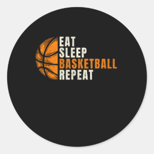 Coach Player Eat Sleep Bysketbyll Repeat Bysketbyl Classic Round Sticker