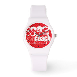 Coach; Scarlet Red Stripes Watch
