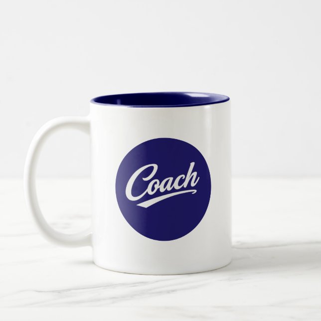 Coach Script Typography Coffee Mug Gift for Coach (Left)