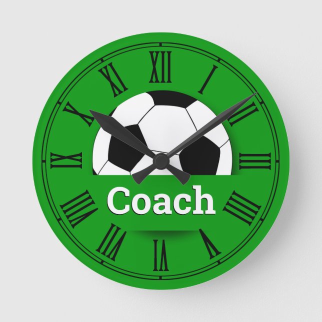 COACH Soccer ball, football fan clock /custom name (Front)