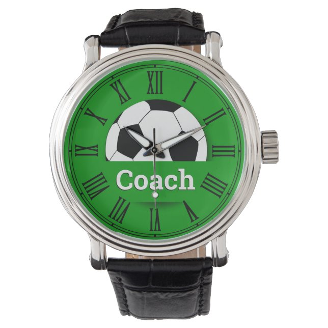 COACH Soccer ball, football fan watch /custom name (Front)