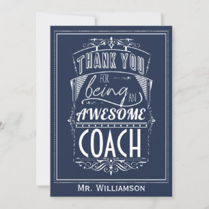 Coach Thank You Appreciation Flat Card