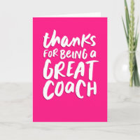 Coach thank you fun pink handlettered