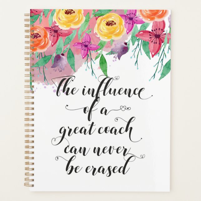 Coach thank you gift trainer appreciation planner (Front)