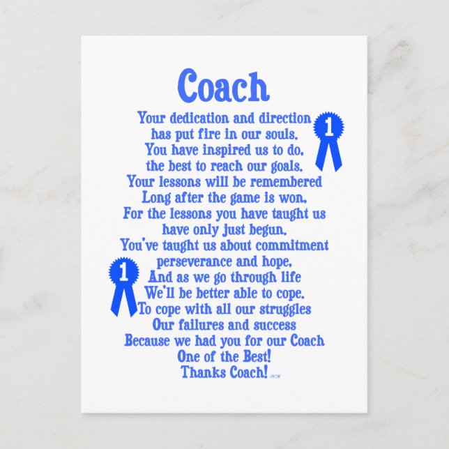 Coach Thank You Postcard (Front)