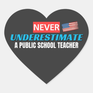 Coach Walz - Never Underestimate A Public School Heart Sticker