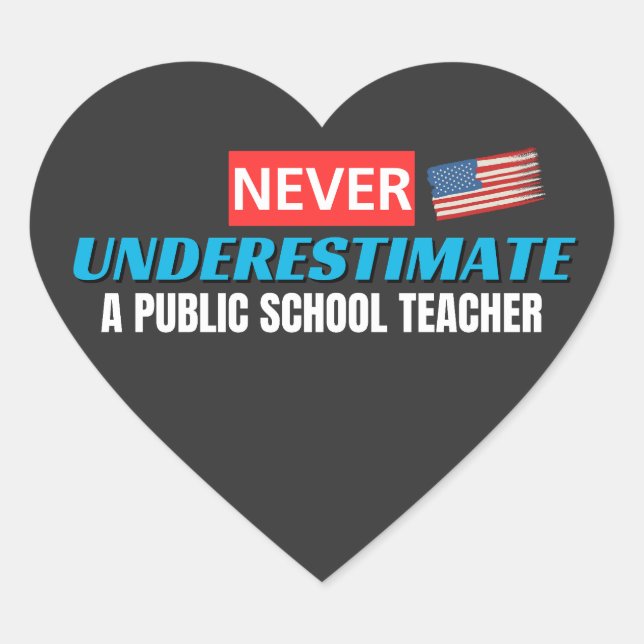 Coach Walz - Never Underestimate A Public School Heart Sticker (Front)