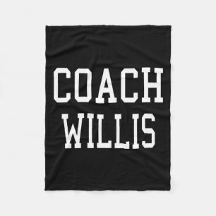 Coach Willis Custom Football Soccer Baseball Team Fleece Blanket