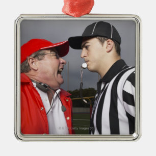 Coach Yelling at Referee Metal Ornament