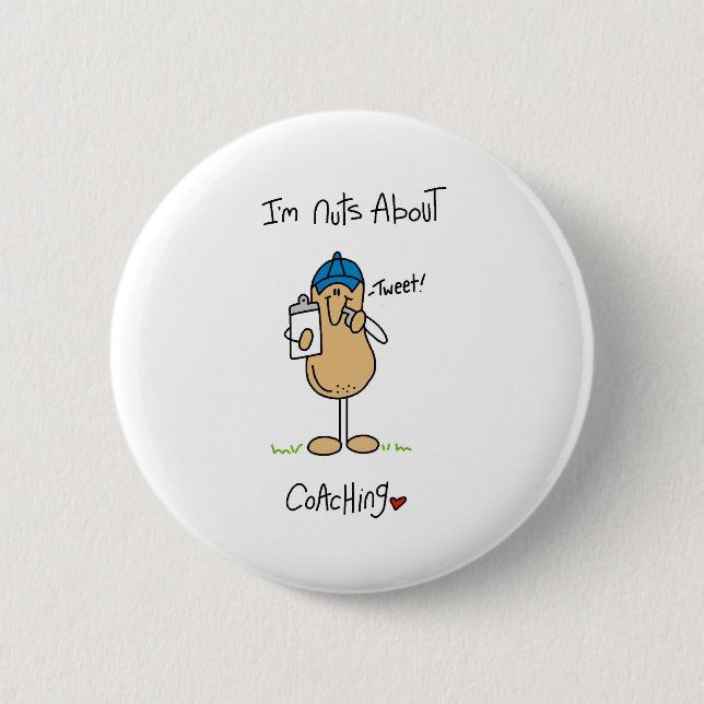 Coaching Nut 6 Cm Round Badge (Front)
