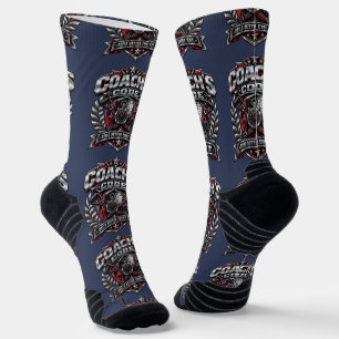 Coach's Code Metallic Fitness Emblem Logo Design Socks