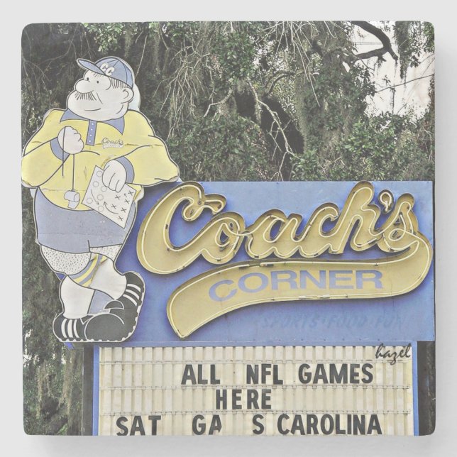 Coach's Corner Savannah Marble Stone Coaster. Coaster (Front)