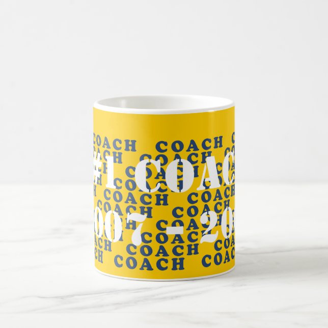Coach's Mug - Blue Letters changeable background (Center)