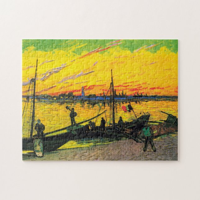Coal Barges (F437) Van Gogh Fine Art Jigsaw Puzzle (Horizontal)