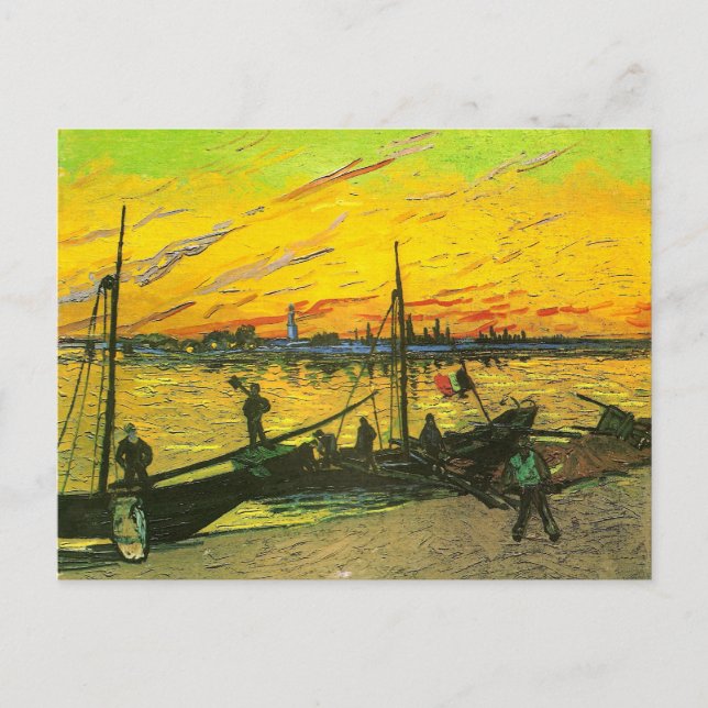 Coal Barges Van Gogh Fine Art Postcard (Front)