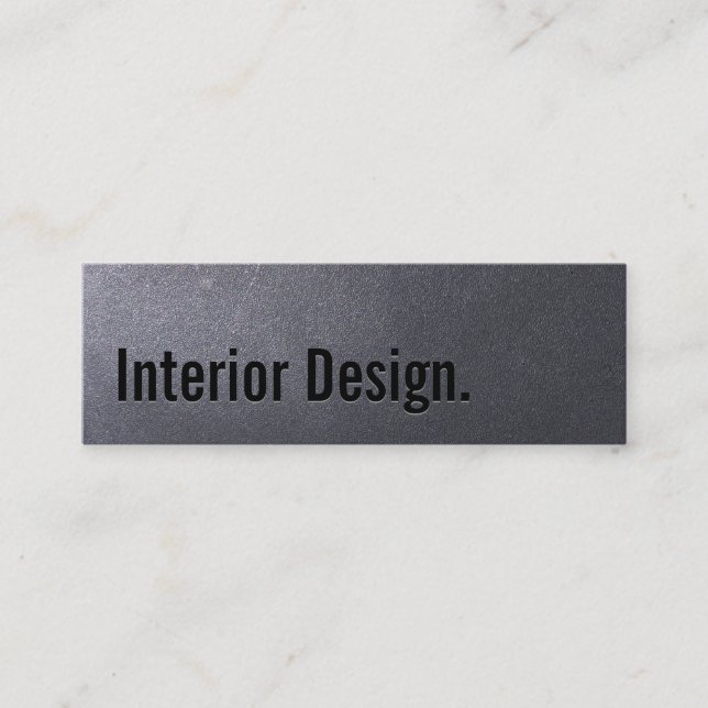 Coal Black Interior Design Mini Business Card (Front)