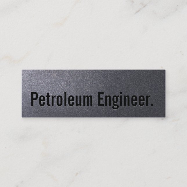 Coal Black Petroleum Engineer Mini Business Card (Front)