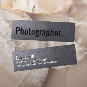 Coal Black Photographer Minimalist Mini Business Card