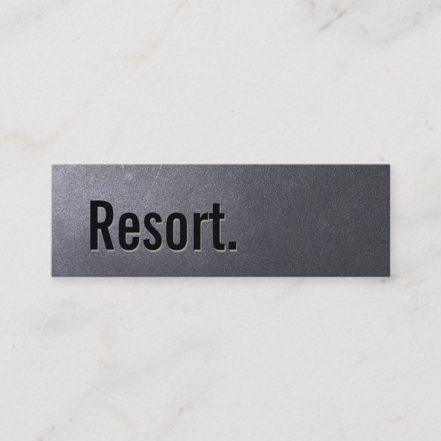 Coal Black Resort Minimalist Typography Mini Business Card (Front)