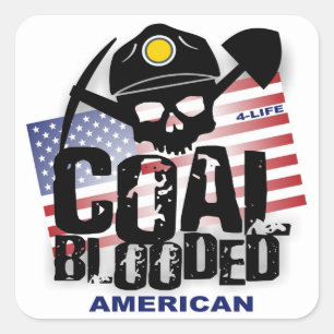 COAL BLOODED AMERICAN SQUARE STICKER