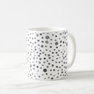 Coal Confetti Watercolor Dots Classic Mug