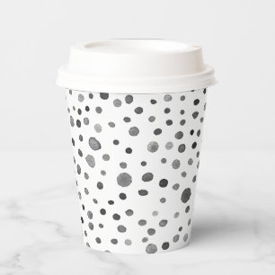 Coal Confetti Watercolor Dots Paper Cup