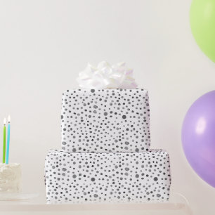 Coal Confetti Watercolor Dots Wrapping Paper