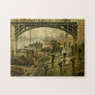 Coal Dockers Monet Fine Art Jigsaw Puzzle