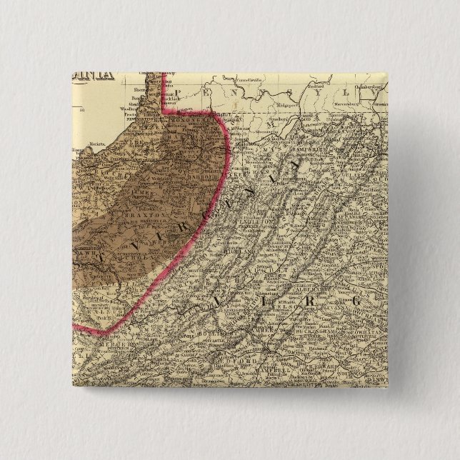 Coal fields in West Virginia 15 Cm Square Badge (Front)