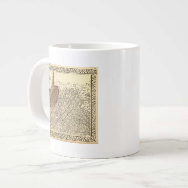 Coal fields in West Virginia Large Coffee Mug (Front Left)