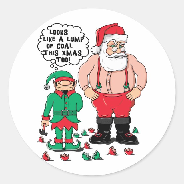 Coal For Christmas Classic Round Sticker (Front)