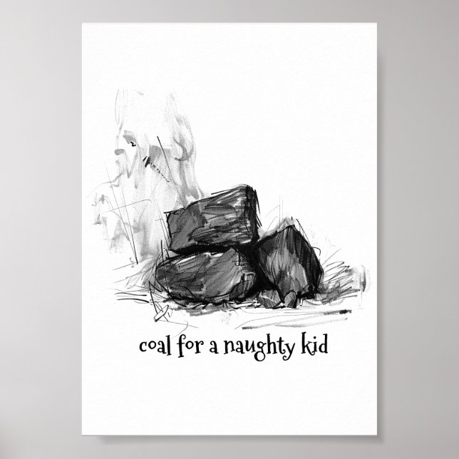 Coal for Naughty Kid - Funny Poster (Front)