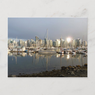 Coal Harbor, BC at sunset. Postcard