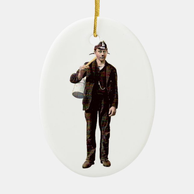Coal Miner 1910 Ceramic Ornament (Front)