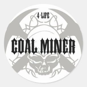 COAL MINER 4-LIFE CLASSIC ROUND STICKER