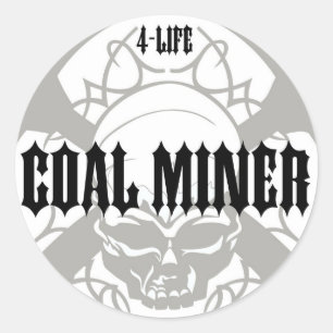 COAL MINER 4-LIFE CLASSIC ROUND STICKER