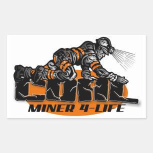 COAL MINER 4-LIFE RECTANGULAR STICKER