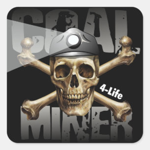 COAL MINER 4-LIFE SQUARE STICKER