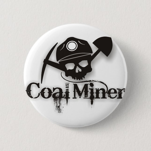 coal miner 6 cm round badge (Front)