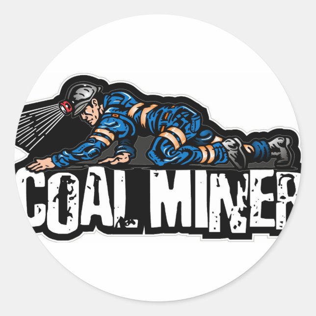 COAL MINER CLASSIC ROUND STICKER (Front)