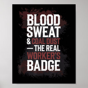 Coal Miner Underground Mining Hard Hat Worker Foss Poster