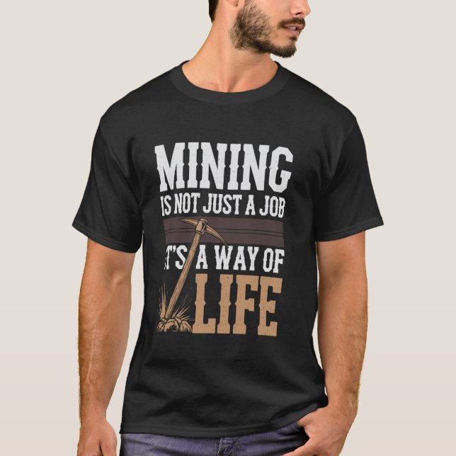 Coal Miner Underground Mining Hard Hat Worker Foss T-Shirt (Front)