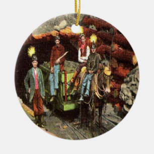 Coal Miners 1905 Ceramic Ornament