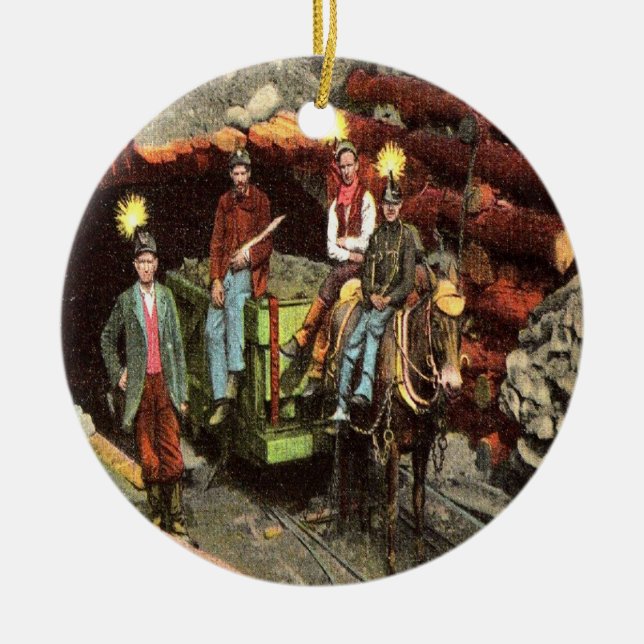 Coal Miners 1905 Ceramic Ornament (Front)