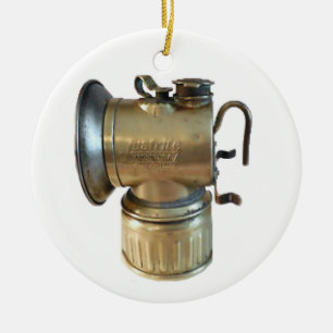 Coal Miners Carbide Lamp Ceramic Ornament